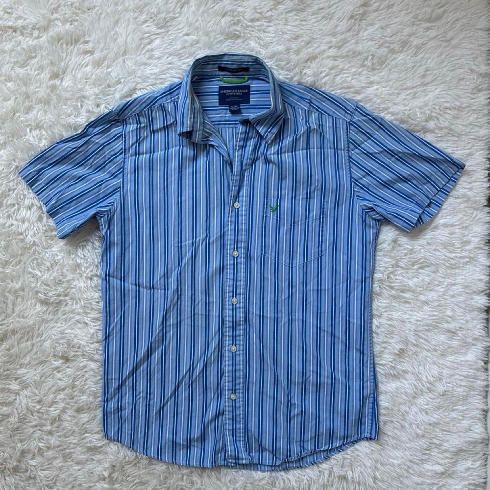 Vintage Fit Retro American Eagle Outfitters striped button-up shirt Americana M